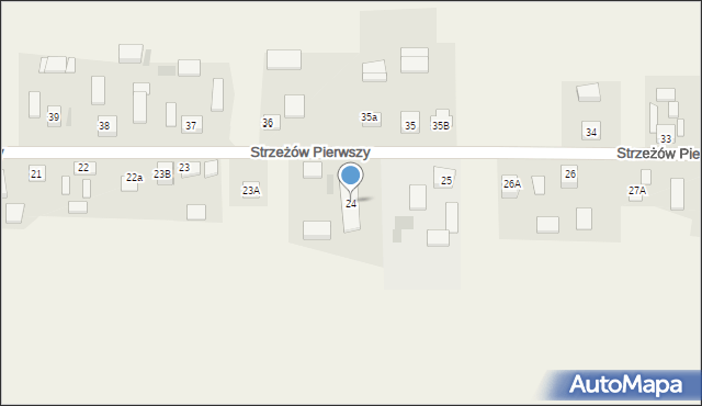 Strzeżów Pierwszy, Strzeżów Pierwszy, 24, mapa Strzeżów Pierwszy
