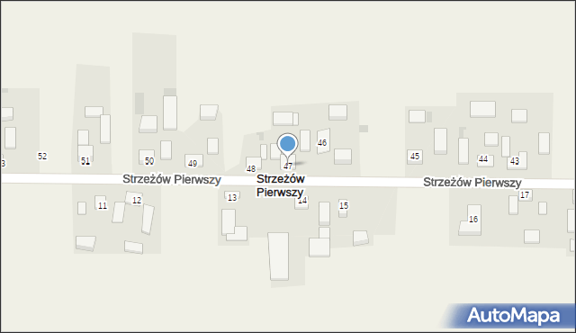 Strzeżów Pierwszy, Strzeżów Pierwszy, 47, mapa Strzeżów Pierwszy