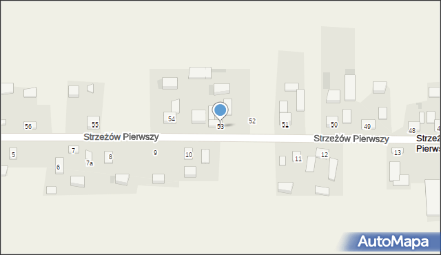 Strzeżów Pierwszy, Strzeżów Pierwszy, 53, mapa Strzeżów Pierwszy
