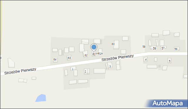 Strzeżów Pierwszy, Strzeżów Pierwszy, 61, mapa Strzeżów Pierwszy