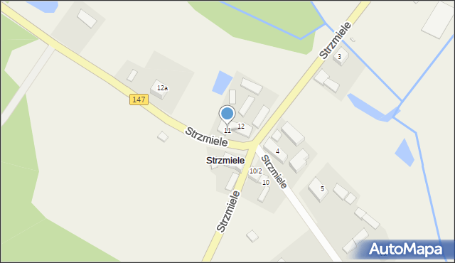 Strzmiele, Strzmiele, 11, mapa Strzmiele