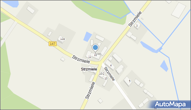 Strzmiele, Strzmiele, 12, mapa Strzmiele