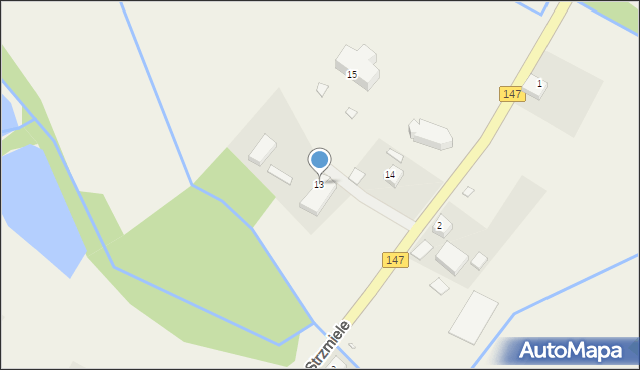 Strzmiele, Strzmiele, 13, mapa Strzmiele