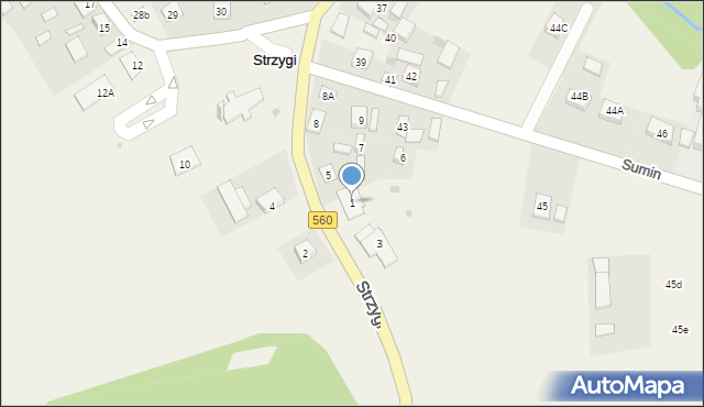 Strzygi, Strzygi, 1, mapa Strzygi