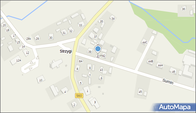 Strzygi, Strzygi, 41, mapa Strzygi
