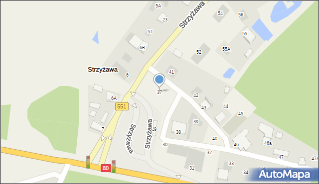 Strzyżawa, Strzyżawa, 37, mapa Strzyżawa