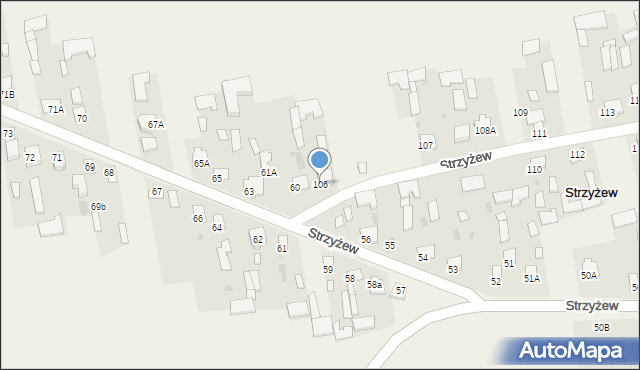 Strzyżew, Strzyżew, 106, mapa Strzyżew