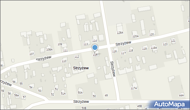Strzyżew, Strzyżew, 115, mapa Strzyżew