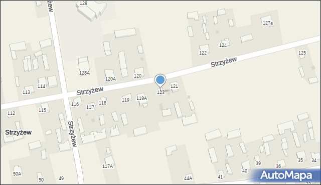 Strzyżew, Strzyżew, 123, mapa Strzyżew