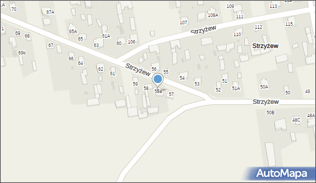Strzyżew, Strzyżew, 58a, mapa Strzyżew