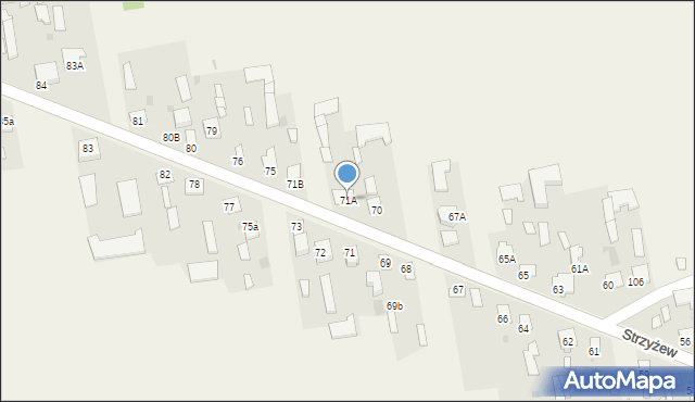 Strzyżew, Strzyżew, 71A, mapa Strzyżew