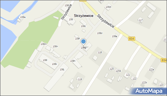 Strzyżewice, Strzyżewice, 108g, mapa Strzyżewice