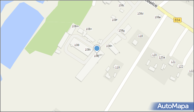 Strzyżewice, Strzyżewice, 108j, mapa Strzyżewice