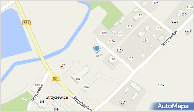 Strzyżewice, Strzyżewice, 110D, mapa Strzyżewice
