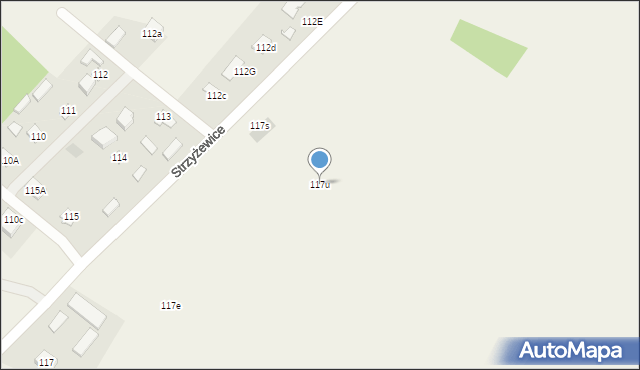 Strzyżewice, Strzyżewice, 117u, mapa Strzyżewice