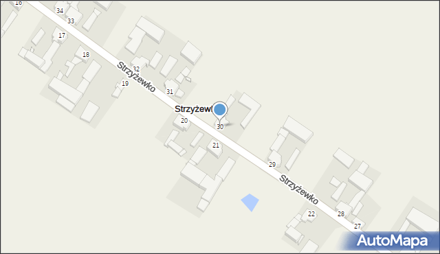 Strzyżewko, Strzyżewko, 30, mapa Strzyżewko