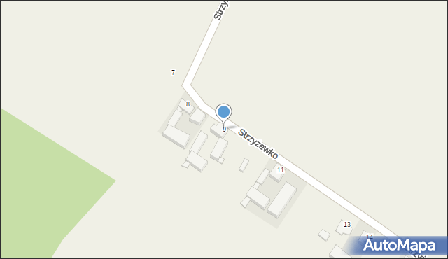 Strzyżewko, Strzyżewko, 9, mapa Strzyżewko