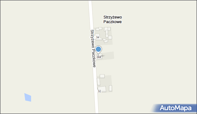 Strzyżewo Paczkowe, Strzyżewo Paczkowe, 34a, mapa Strzyżewo Paczkowe