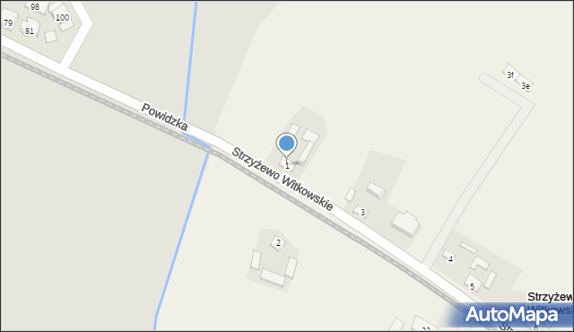 Strzyżewo Witkowskie, Strzyżewo Witkowskie, 1, mapa Strzyżewo Witkowskie