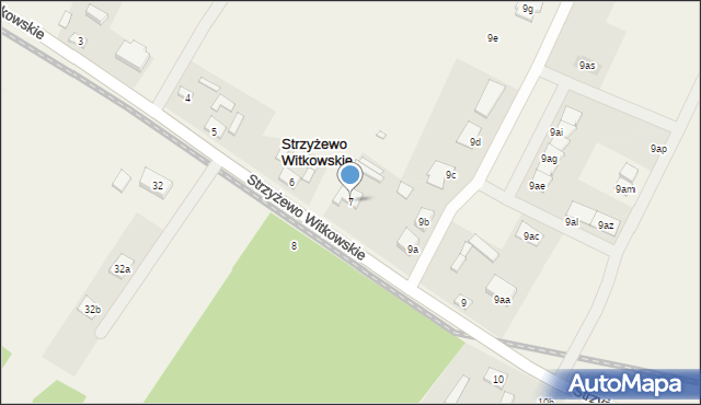 Strzyżewo Witkowskie, Strzyżewo Witkowskie, 7, mapa Strzyżewo Witkowskie
