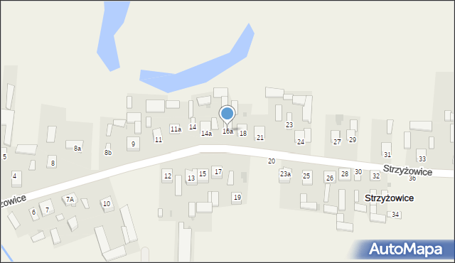 Strzyżowice, Strzyżowice, 16a, mapa Strzyżowice