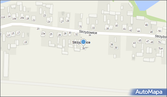 Strzyżowice, Strzyżowice, 34, mapa Strzyżowice