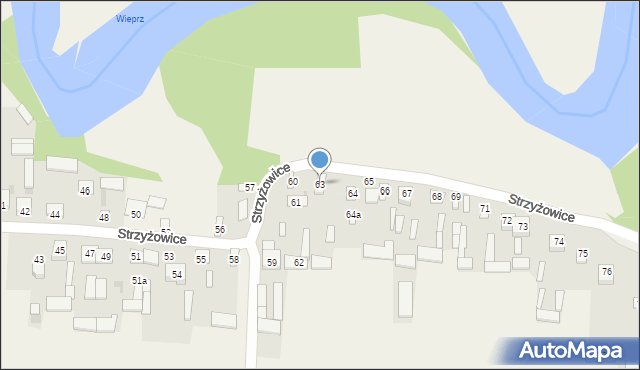 Strzyżowice, Strzyżowice, 63, mapa Strzyżowice