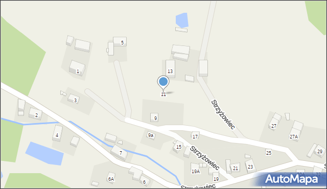 Strzyżowiec, Strzyżowiec, 11, mapa Strzyżowiec