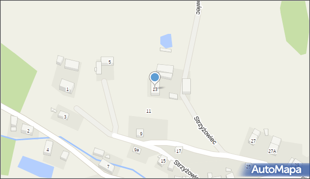 Strzyżowiec, Strzyżowiec, 13, mapa Strzyżowiec