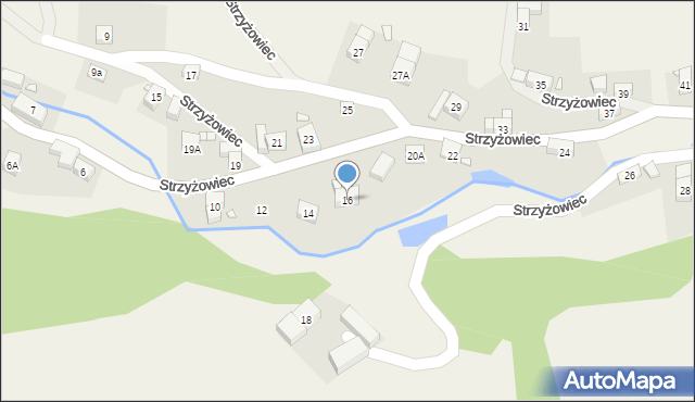 Strzyżowiec, Strzyżowiec, 16, mapa Strzyżowiec