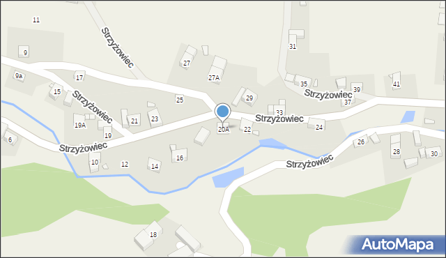 Strzyżowiec, Strzyżowiec, 20A, mapa Strzyżowiec