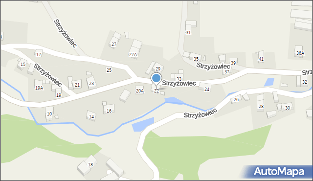 Strzyżowiec, Strzyżowiec, 22, mapa Strzyżowiec