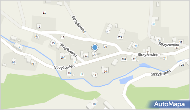 Strzyżowiec, Strzyżowiec, 23, mapa Strzyżowiec