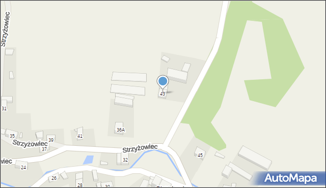 Strzyżowiec, Strzyżowiec, 43, mapa Strzyżowiec