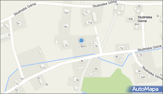Studniska Górne, Studniska Górne, 75, mapa Studniska Górne