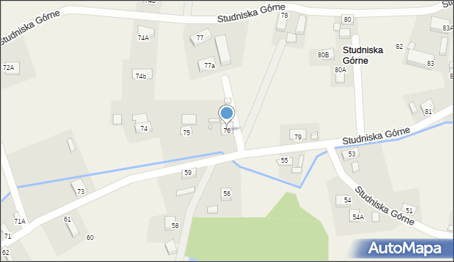 Studniska Górne, Studniska Górne, 76, mapa Studniska Górne