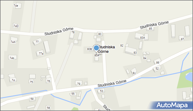 Studniska Górne, Studniska Górne, 80A, mapa Studniska Górne