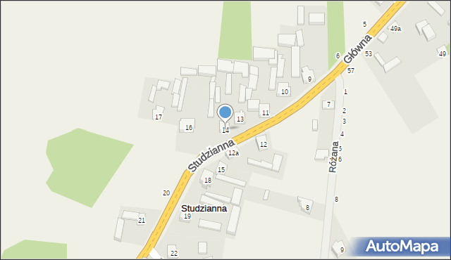 Studzianna, Studzianna, 14, mapa Studzianna
