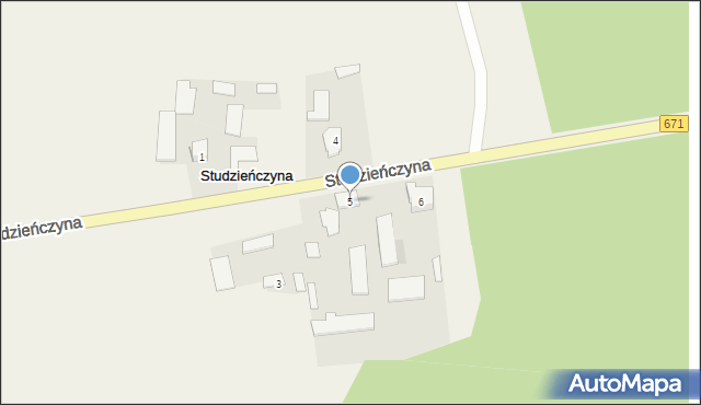 Studzieńczyna, Studzieńczyna, 5, mapa Studzieńczyna