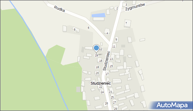 Studzieniec, Studzieniec, 14, mapa Studzieniec