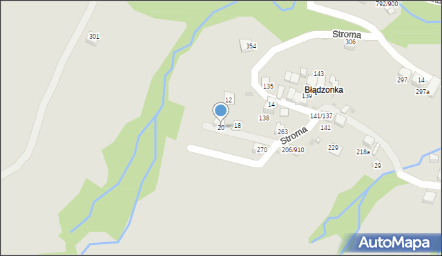 Sucha Beskidzka, Stroma, 20, mapa Sucha Beskidzka