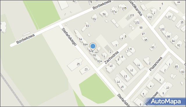 Suchy Las, Stefańskiego Stefana, 62C, mapa Suchy Las