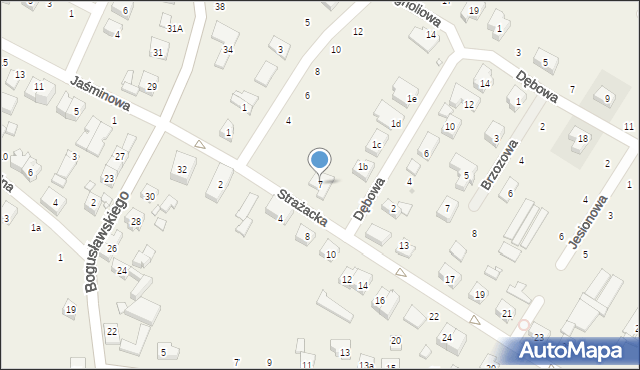 Suchy Las, Strażacka, 7, mapa Suchy Las