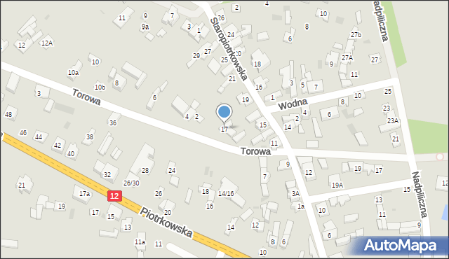 Sulejów, Staropiotrkowska, 17, mapa Sulejów