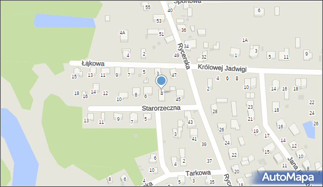 Sulejów, Starorzeczna, 4, mapa Sulejów