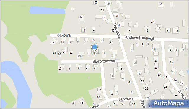 Sulejów, Starorzeczna, 6, mapa Sulejów