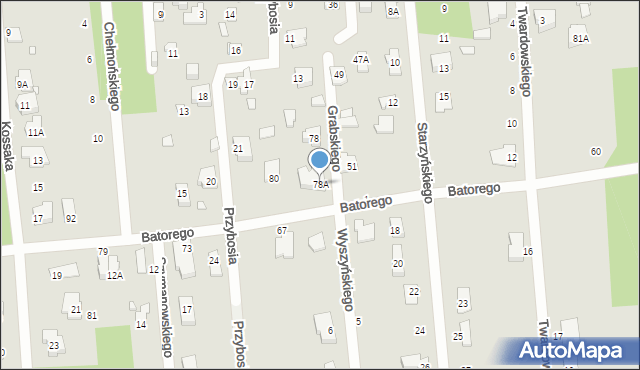 Sulejówek, Stefana Batorego, 78A, mapa Sulejówek