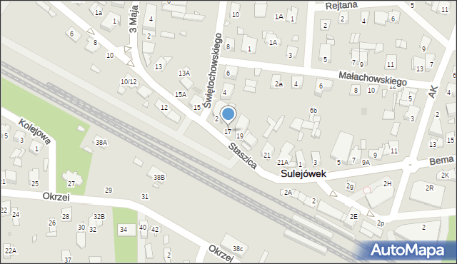 Sulejówek, Staszica Stanisława, 17, mapa Sulejówek