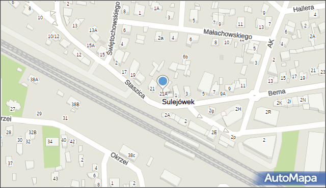 Sulejówek, Staszica Stanisława, 21A, mapa Sulejówek