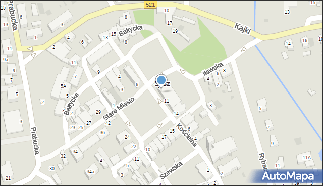 Susz, Stare Miasto, 9, mapa Susz